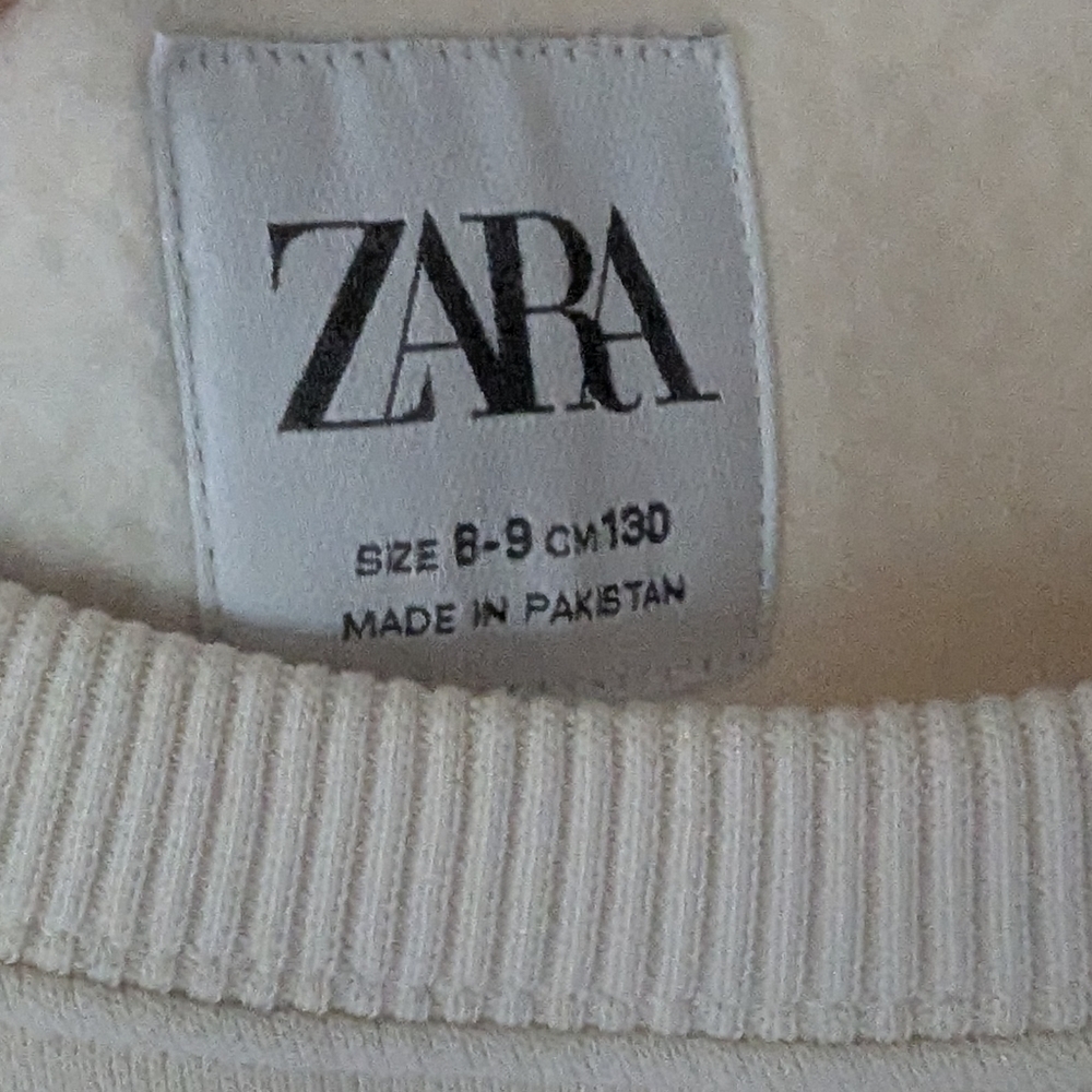 Zara | Cream Ribbed Sweatshirt - Picture 6 of 6